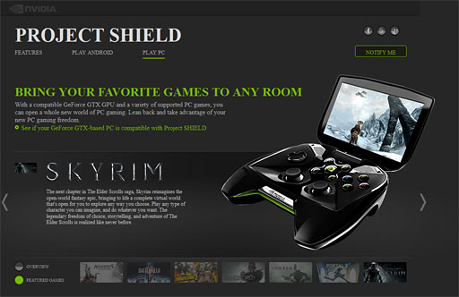 NVIDIAݡ֥륲ൡProject SHIELDפ2013ǯ2Ⱦȯ䡣ƱҴ餫