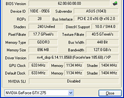 #012Υͥ/ASUSꥸʥǥGeForce GTX 275ܥɤե󥹥ɤ10W㲼Ϥ