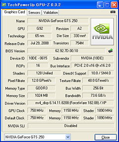 GeForce GTS 250פõӥ塼Ǻܡ9800 GTXܤȤۤȤƱꤵ줿ʤ