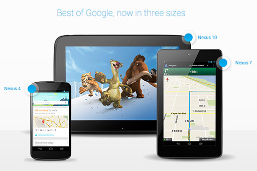 GoogleAndroid 4.2ѤΥޡȥեNexus 4פȥ֥åȡNexus 10פȯɽNexus 7פ32GBǥ