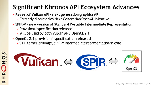 GDC 2015Khronos奰եåAPIVulkanפȯɽOpenGLΤߤΤƤǥϥɤAPI