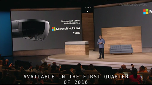 Microsoftʣ總бHMDHoloLensפγȯԸǥ2016ǯ1Ⱦ3000ɥȯ