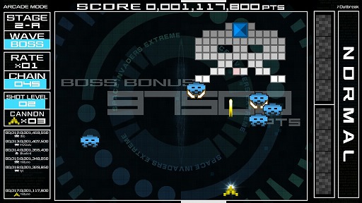 3ʤäо줹PCǡSPACE INVADERS EXTREMEץץå󡣸̲BGM̯˥֥ɤ줿ʲ١