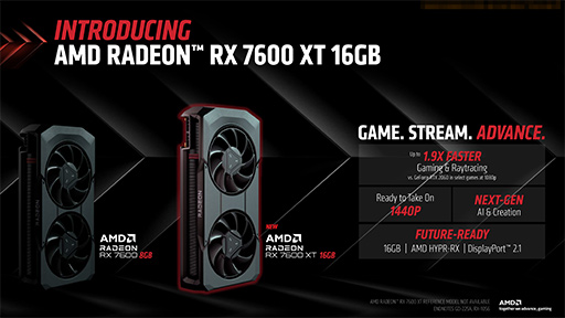 16GBοȥ꡼GPURadeon RX 7600 XTפȯɽˡRadeon RX 7600Υ̡⥯å