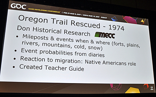 GDC 2017ϳȯԤǽζѥOregon Trailפ̤