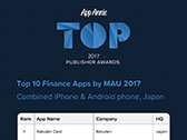 App AnnieŤΡTop Publisher Awards 2017פݡȡ52ҤΤܴȤ15ҡǤŷƲΥ󥯥̤